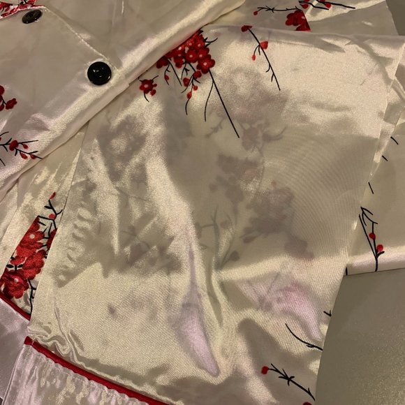 White Floral Satin PJ's Pyjama Set - Picture 8 of 8